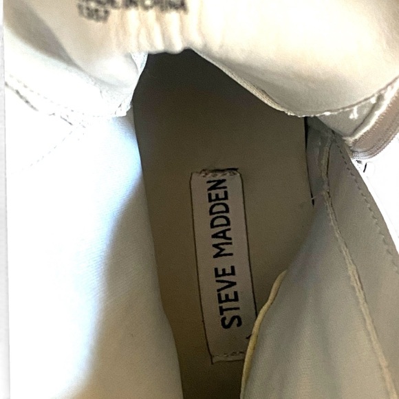 STEVE MADDEN Dynamite Rhinestone Silver Glitter Platform Lug Sole Combat Boots - Picture 9 of 17